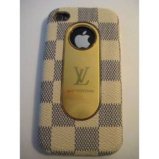 LV Style Iphone 4S Deluxe Case White Monogram Luxury Designer by King 