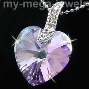  6228 Heart Swarovski Crystal Voilet AB Necklace Chain 