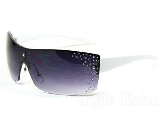   Modern Trendy Shield Womens Celebrity Sunglasses with Studs  