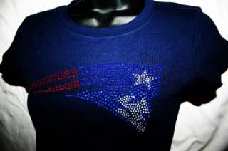 New England Patriots Bling Womens Tee Sm 3X 3 Colors  