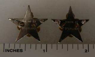   pins scarce original sterling silver pair of vietnam war era 1960s