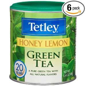 Tetley Honey Lemon Green Tea, 20 Count Tea Bags (Pack of 6)  
