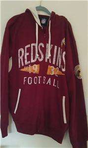 NFL Washington Redskins XL Full Zip Hoodie with Ribbed Detail by G III 