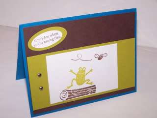 Stampin Up handmade greeting card kids FROGS PY LOT  