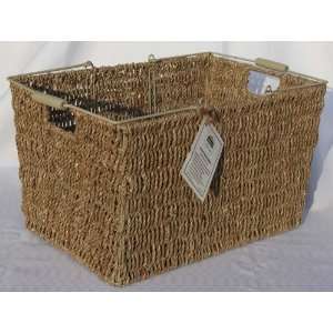  Large Seagrass Rectangular Shopping Basket with Handles 