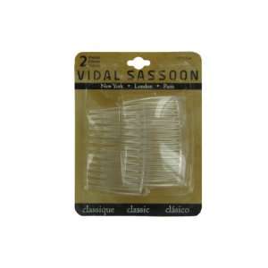 Vidal Sassoon 2 Piece Side Combs, Clear, Medium