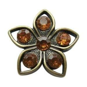  Creative Charms Vintage Flower Buttons 3/Pkg Amber; 3 