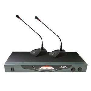   Dual Table Top VHF Wireless Microphone System Musical Instruments
